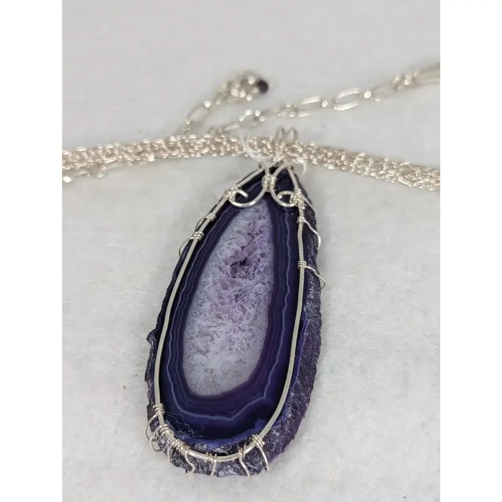 None and/or Unknown | Jewelry | Large Purple Agate Slicetree Of Life ...